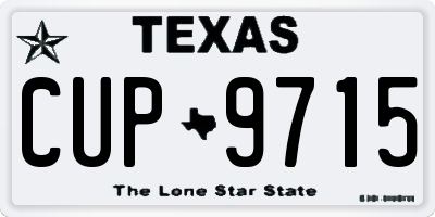 TX license plate CUP9715