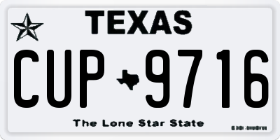 TX license plate CUP9716