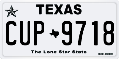 TX license plate CUP9718