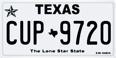 TX license plate CUP9720