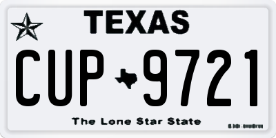 TX license plate CUP9721