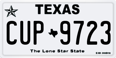TX license plate CUP9723