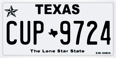 TX license plate CUP9724