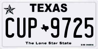 TX license plate CUP9725