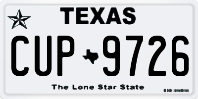 TX license plate CUP9726