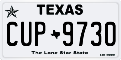 TX license plate CUP9730