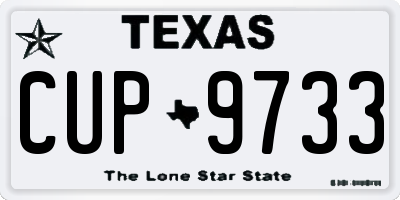 TX license plate CUP9733