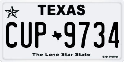 TX license plate CUP9734