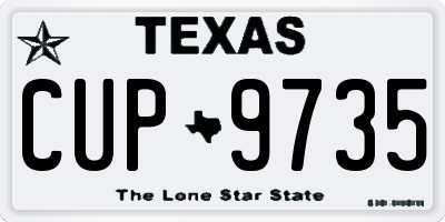 TX license plate CUP9735