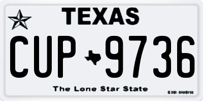 TX license plate CUP9736