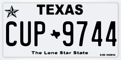 TX license plate CUP9744