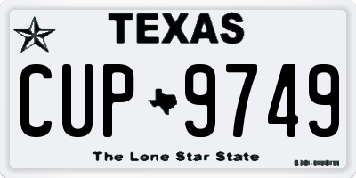 TX license plate CUP9749