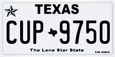 TX license plate CUP9750