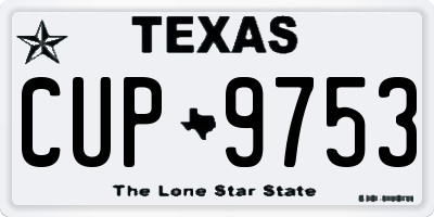 TX license plate CUP9753