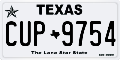 TX license plate CUP9754