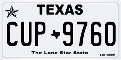 TX license plate CUP9760