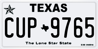 TX license plate CUP9765