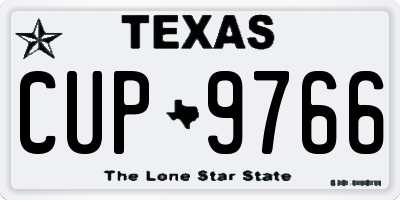 TX license plate CUP9766