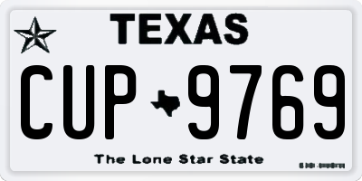 TX license plate CUP9769