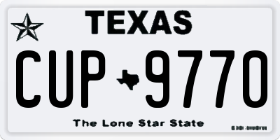 TX license plate CUP9770