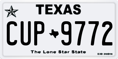 TX license plate CUP9772