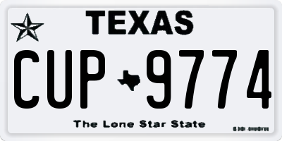 TX license plate CUP9774