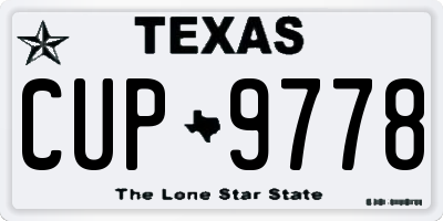 TX license plate CUP9778