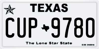 TX license plate CUP9780