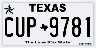 TX license plate CUP9781