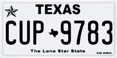TX license plate CUP9783