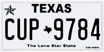 TX license plate CUP9784