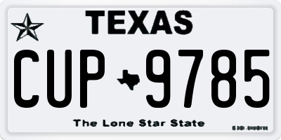 TX license plate CUP9785
