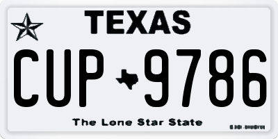 TX license plate CUP9786