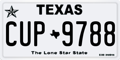 TX license plate CUP9788