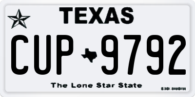 TX license plate CUP9792