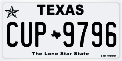 TX license plate CUP9796
