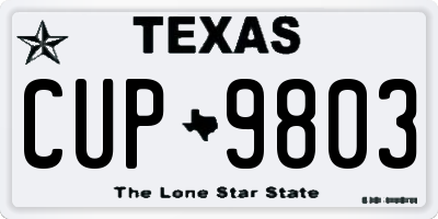 TX license plate CUP9803