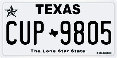 TX license plate CUP9805
