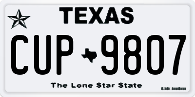 TX license plate CUP9807