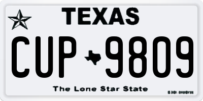 TX license plate CUP9809