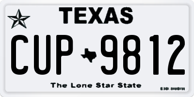 TX license plate CUP9812