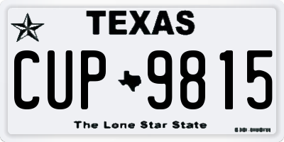 TX license plate CUP9815