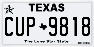 TX license plate CUP9818