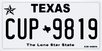 TX license plate CUP9819