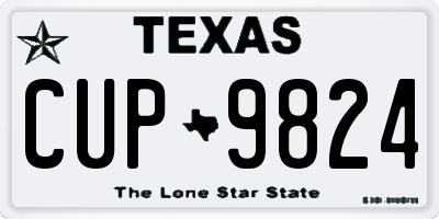 TX license plate CUP9824