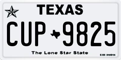 TX license plate CUP9825