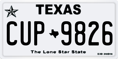 TX license plate CUP9826