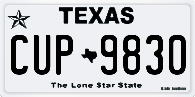 TX license plate CUP9830