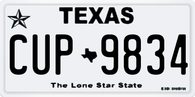 TX license plate CUP9834