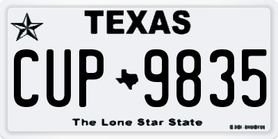 TX license plate CUP9835